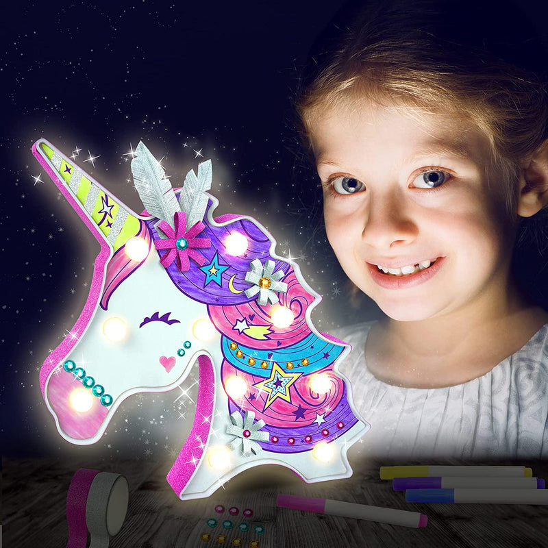 KRAFUN DIY Unicorn LED Lamp Kit for Kids Creative Arts and Crafts for Boys and Girls, STEM STEAM Toys for Boys and Girls Age 6 7 8 9 10 11 12 Year Old