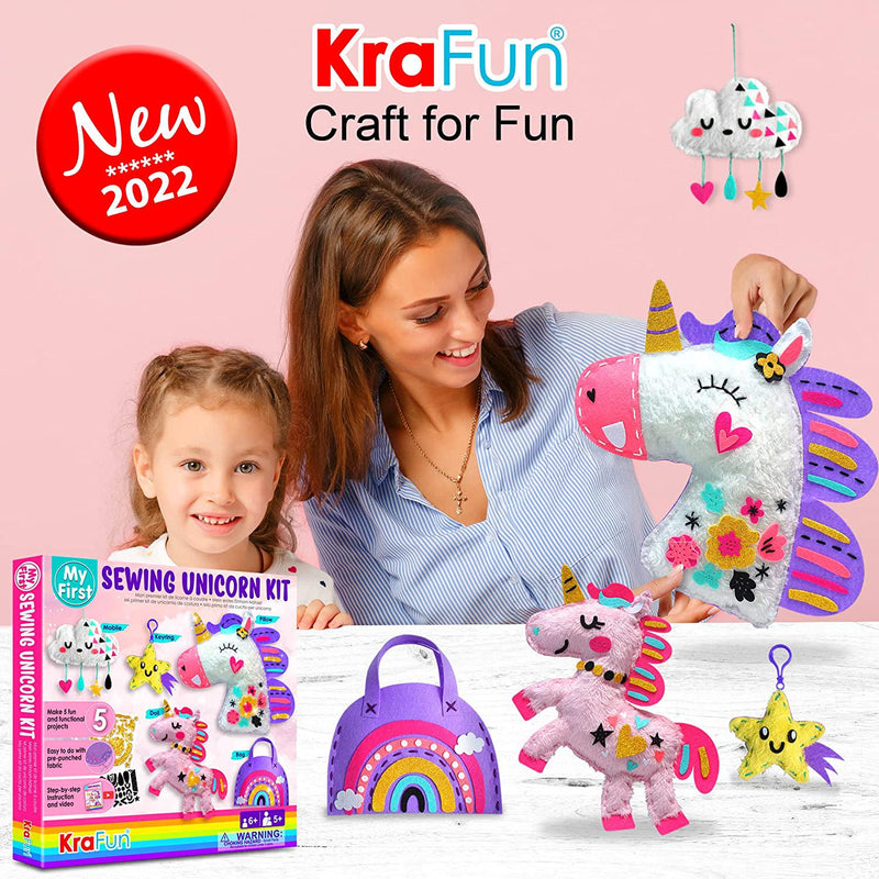 HKKYO Arts and Crafts for Kids Ages 8-12 Llama Sewing Kit for Kids