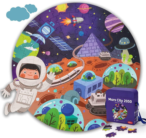 KaeKid 102 PCS Outer Space Planet Jigsaw Floor Puzzle for Kids, Learning Educational Preschool Toy Gifts for Boys Girls Ages 4-8