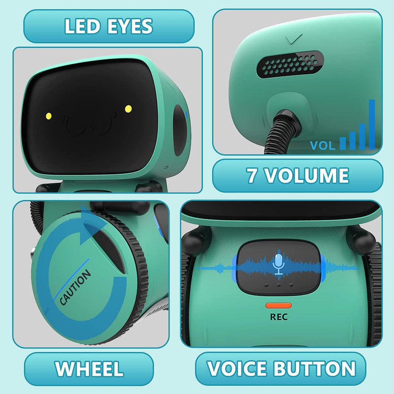 KaeKid Robots for Kids,Educational Toys,Sing,Speak,Dance,Walk in Circle,Touch Sense,Voice Control (Green)