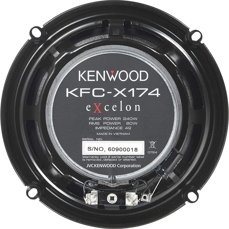 Kenwood Car Audio KFC-X174 240W 17cm 2-Way Flush Mount Speakers