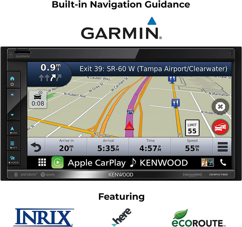 Kenwood DNR-476R 6.8 Navigation Receiver w/Carplay and Android Auto