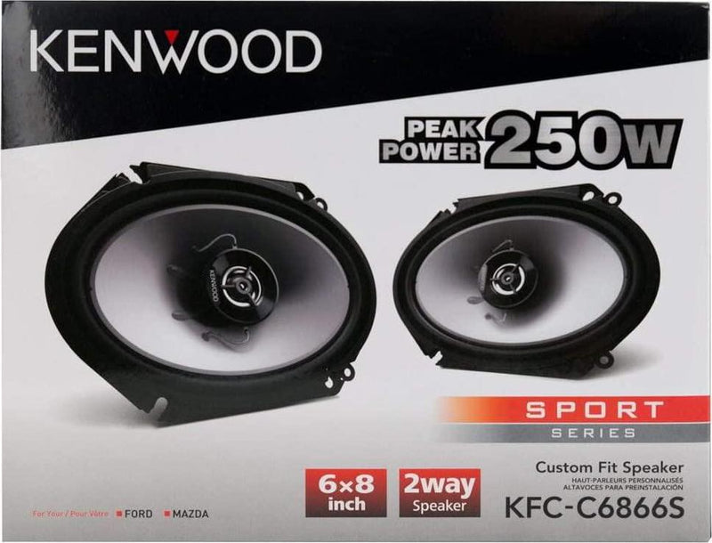 Kenwood KFC C6866S 6x8 2 Way 250 Watt Car Stereo Speakers - Pair