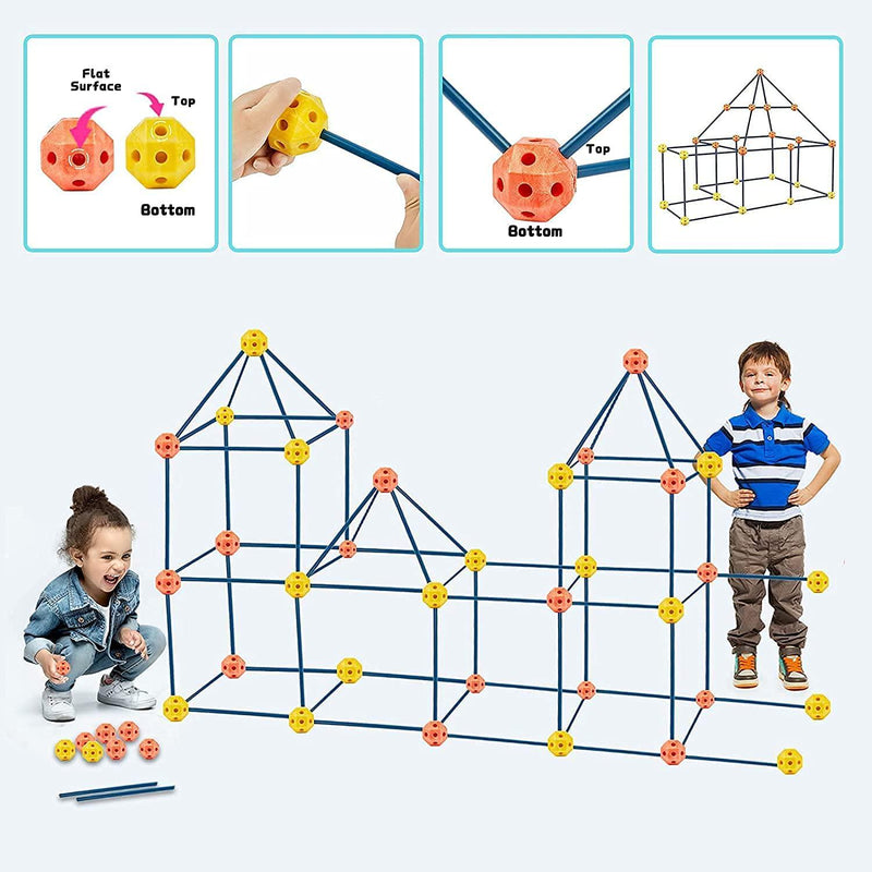 Fort Building Kit for Kids,STEM Construction Toys, Educational Gift for 4 5  6 7 8 9 10 11 12 Years Old Boys and Girls,Ultimate Creative Set for Indoor