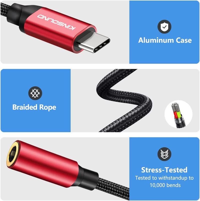 Kinsound USB C to 3.5 mm Jack Audio Adapter, Type C to 3.5mm Jack Audio  Connector & PD Fast Charging Compatible with Samsung Galaxy S22/S21/S20  Plus