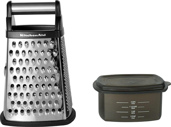 KitchenAid KN300OSOBA Gourmet Stainless Steel Box Grater, Black Small