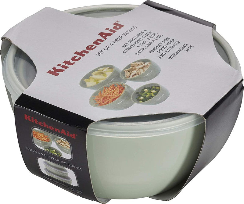 KitchenAid Prep Bowls with Lids, Set of 4, Pistachio