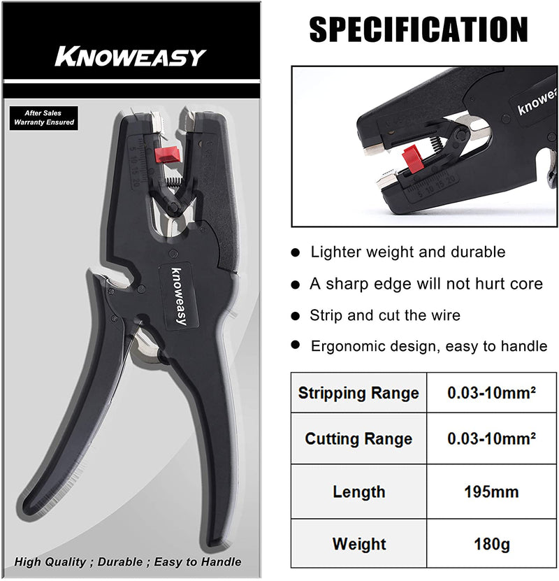 Knoweasy Automatic Wire Stripper and Cutter,Heavy Duty Wire Stripping