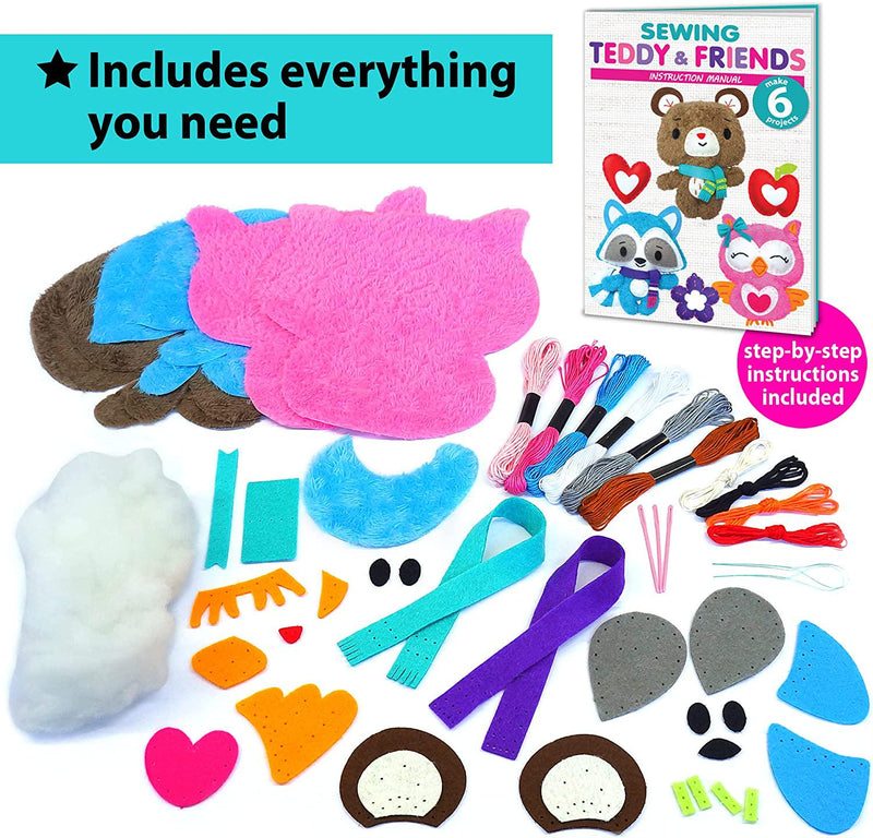  KRAFUN Beginner My First Unicorn Sewing Kit for Kids Art &  Craft, Doll Plushie Animal, Instructions & Plush Felt Materials for Learn  to Sew, Embroidery, Age 7 8 9 10 11 12