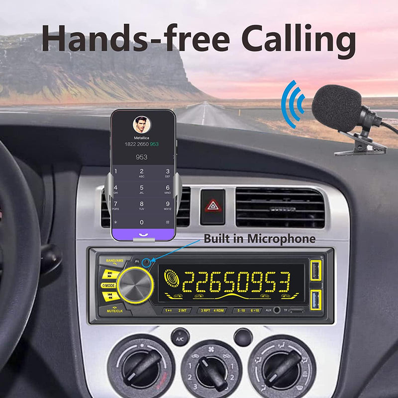 Car Stereo Bluetooth Single DIN LCD Audio Radio W/Brightness Adjustment APP  Control MP3 Player Supports Hands Free Calling Am/FM Radio Aux Input  TF/EQ/USB Fast - China Car Multimedia, Car Stereo