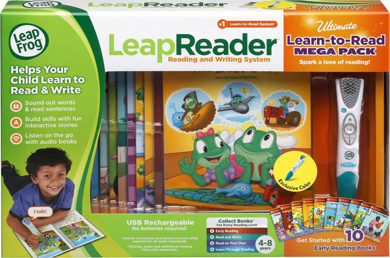 LeapFrog LeapReader System Learn to Read 10 Book Mega Pack - Teal - Online Exclusive