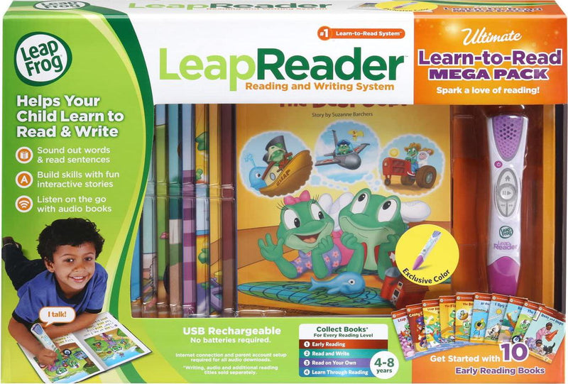 LeapFrog LeapReader System Learn-to-Read 10 Book Mega Pack, Pink