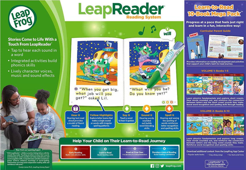 LeapFrog LeapReader System Learn to Read 10 Book Bundle