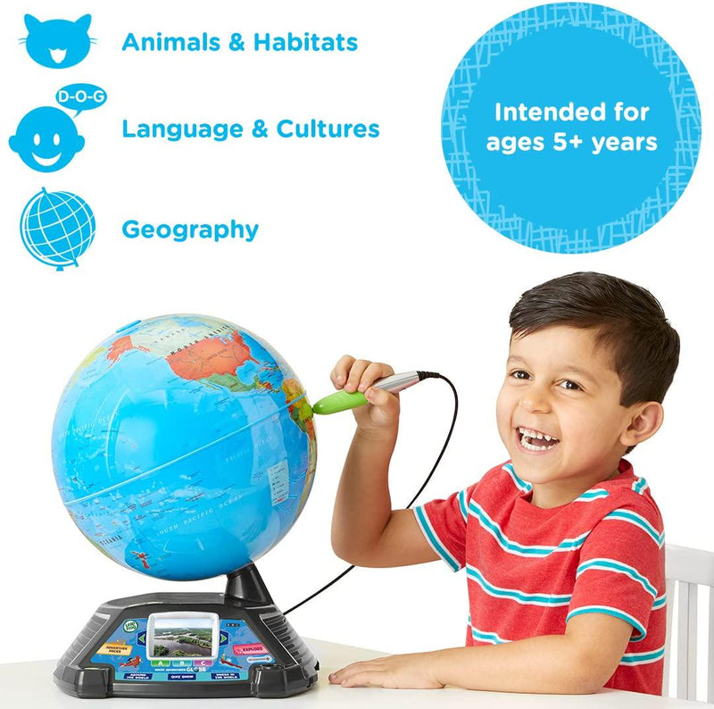 LeapFrog Magic Adventures Globe, Interactive Childrens Globe, Educational Smart Globe for Kids with 2.7 Inch LCD Screen, Toys for Children with Games and Activities, Suitable for 5, 6, 7+ Year Olds