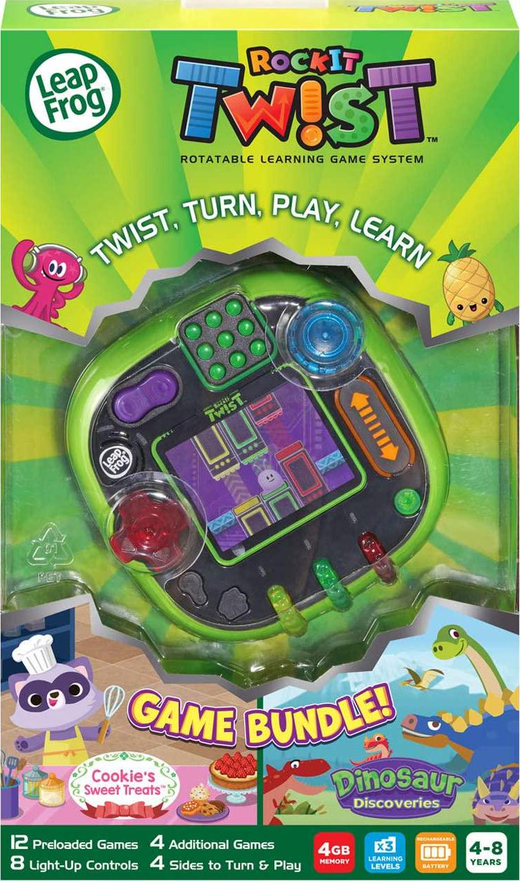 LeapFrog Rockit Twist Handheld Learning Game System, Purple and 2-Game Pack: Cookie's Sweet Treats and Dinosaur Discoveries