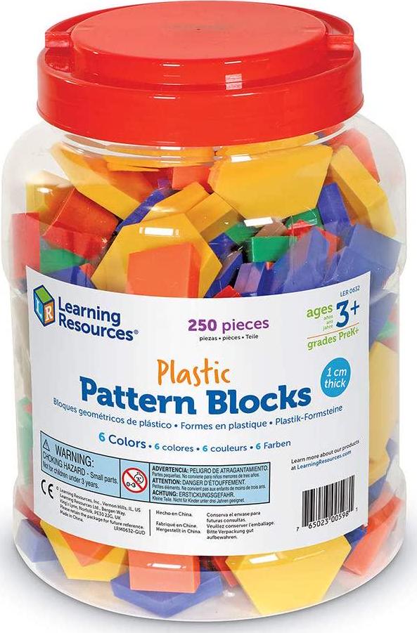 Learning Resources Pattern Blocks, 1CM, Plastic, Set of 250