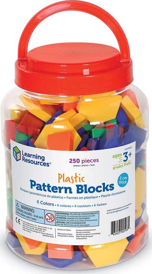 Learning Resources Pattern Blocks, 1CM, Plastic, Set of 250