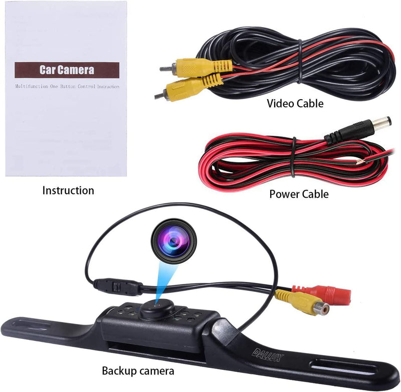 License Plate Backup Camera,Car RV Van Truck Rear View Front View Reverse Camera IP68 Waterproof HD Color 170 Degree Wide Viewing Angle IR Light Night Vision Guide Line Adjustable