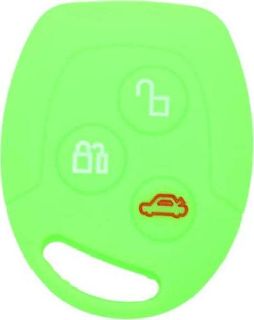 (Light Green) - Fassport Silicone Cover Skin Jacket fit for Ford 3 Button Remote Key CV9702 Light Green