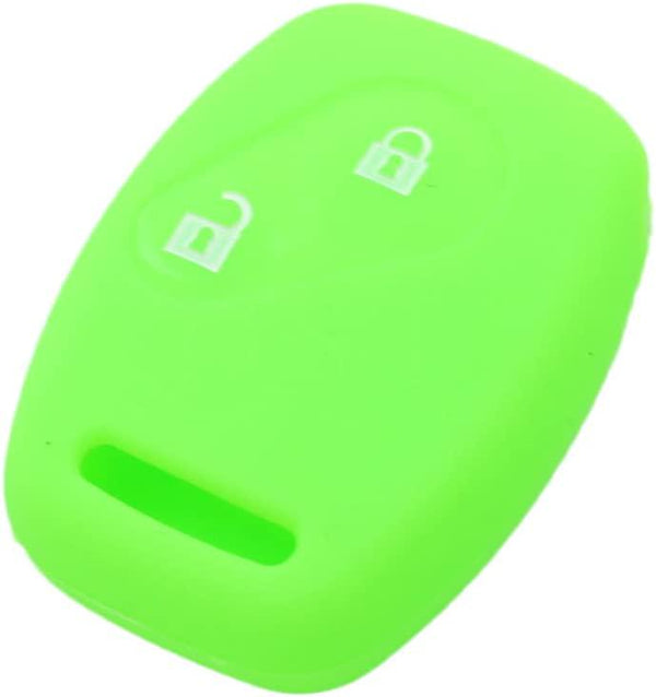 (Light Green) - Fassport Silicone Cover Skin Jacket fit for Honda 2 Button Remote Key CV9200 Light Green