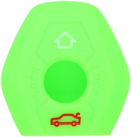(Light Green) - Fassport Silicone Cover Skin Jacket fit for BMW 3 Button Remote Key CV9901 Light Green