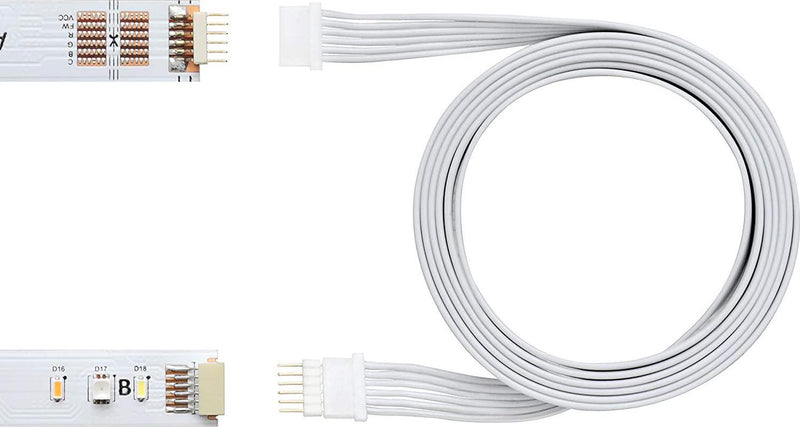 Litcessory 6-Pin to Cut-End Connector for Philips Hue Lightstrip Plus (4  Pack, White - MICRO 6-PIN V4) 