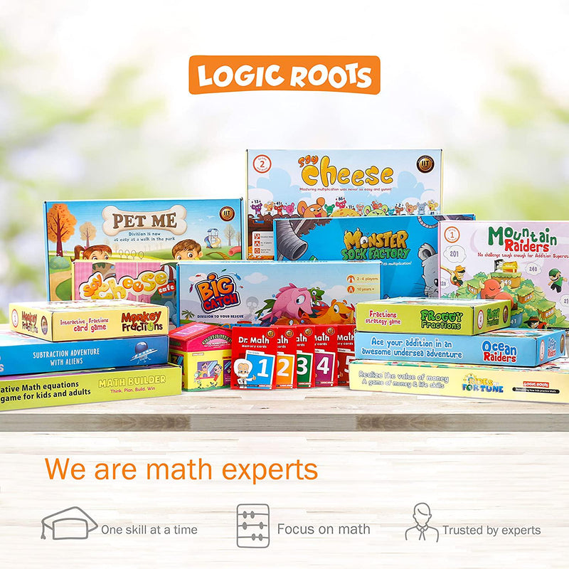 Logic Roots Multiplication Puzzles - Pack of 2 Math Games, Multiplication Table 2-9 Practice, STEM Toys for 7 - 9 Year Olds, Learning Gift for Kids (Girls and Boys), Homeschoolers, Grade 1 and Up