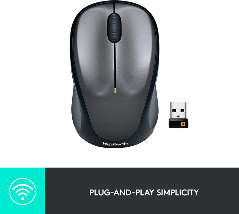 Logitech 910-003384 Wireless Mouse M235 With Designed-For-Web Scrolling, Light Silver