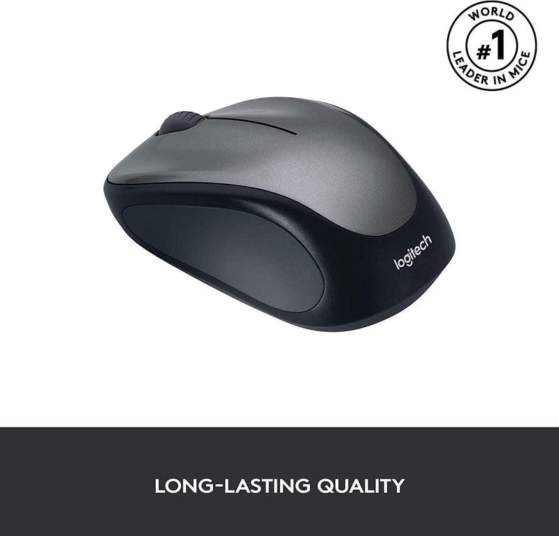 Logitech 910-003384 Wireless Mouse M235 With Designed-For-Web Scrolling, Light Silver