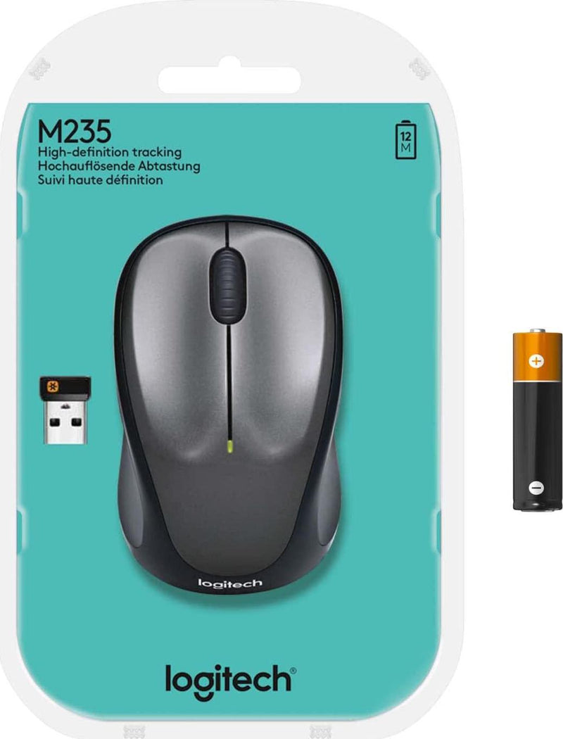 Logitech 910-003384 Wireless Mouse M235 With Designed-For-Web Scrolling, Light Silver