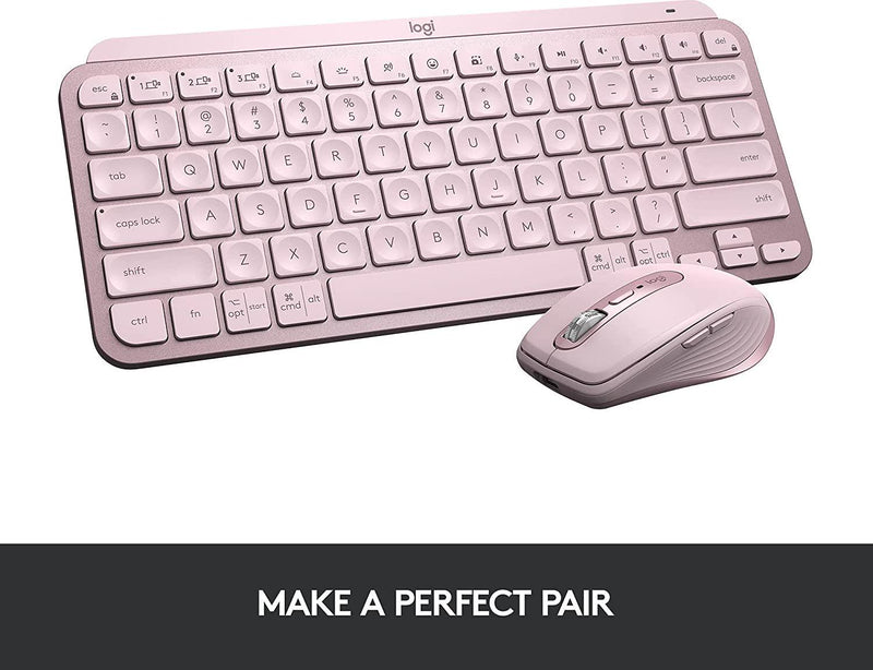 Logitech MX Keys Mini Minimalist Wireless Illuminated Keyboard, Rose