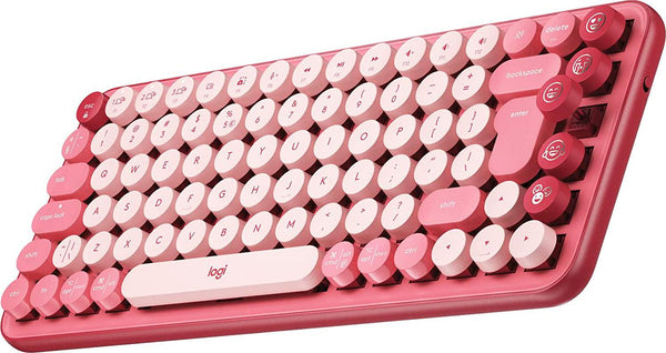 Logitech POP Keys Wireless Mechanical Keyboard with Emoji Keys, Hertbreaker Rose