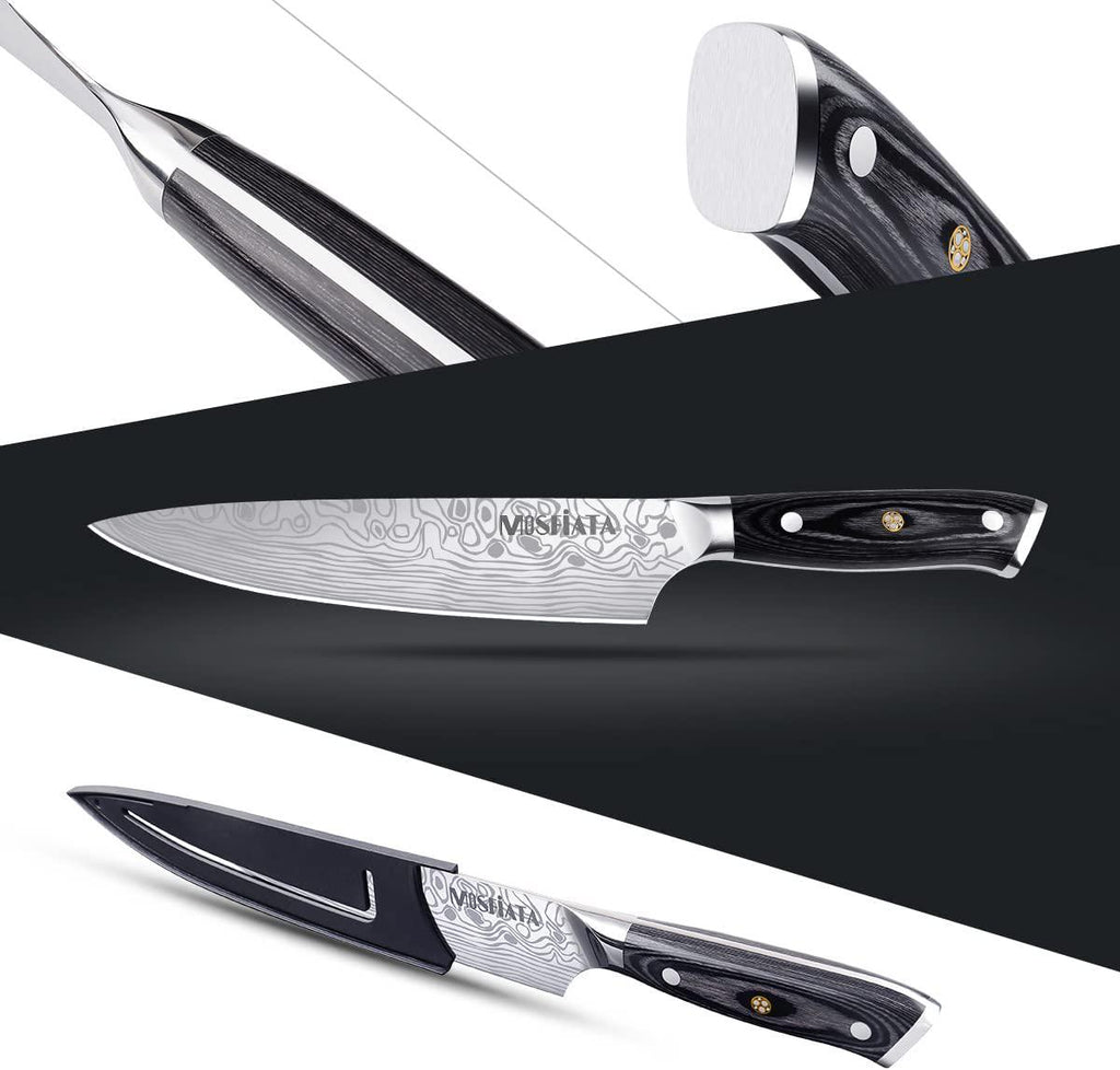 MOSFiATA 8 Super Sharp Professional Chef's Knife with Finger Guar