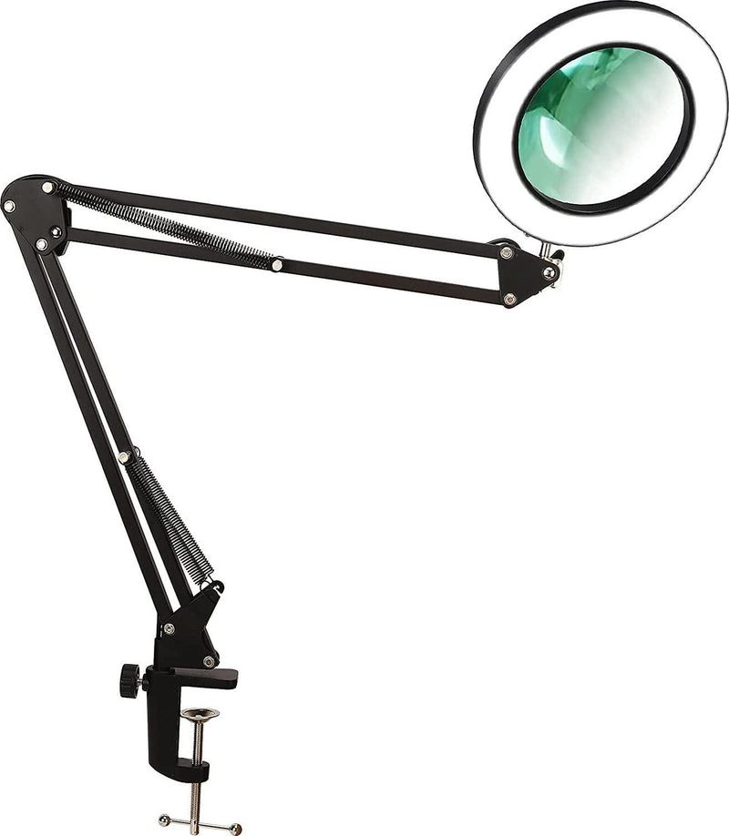 8X LED Magnifying Glass 3 Colour Modes 10 Levels Magnifier Lamp Diameter  Glass Adjustable Swivel Arm for Reading Repair Crafts
