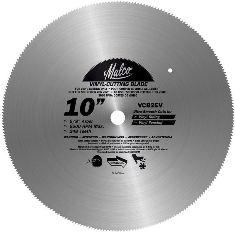 Malco VCB2 EV 10-Inch Vinyl Siding and Fencing Cutting Circular Saw Blade
