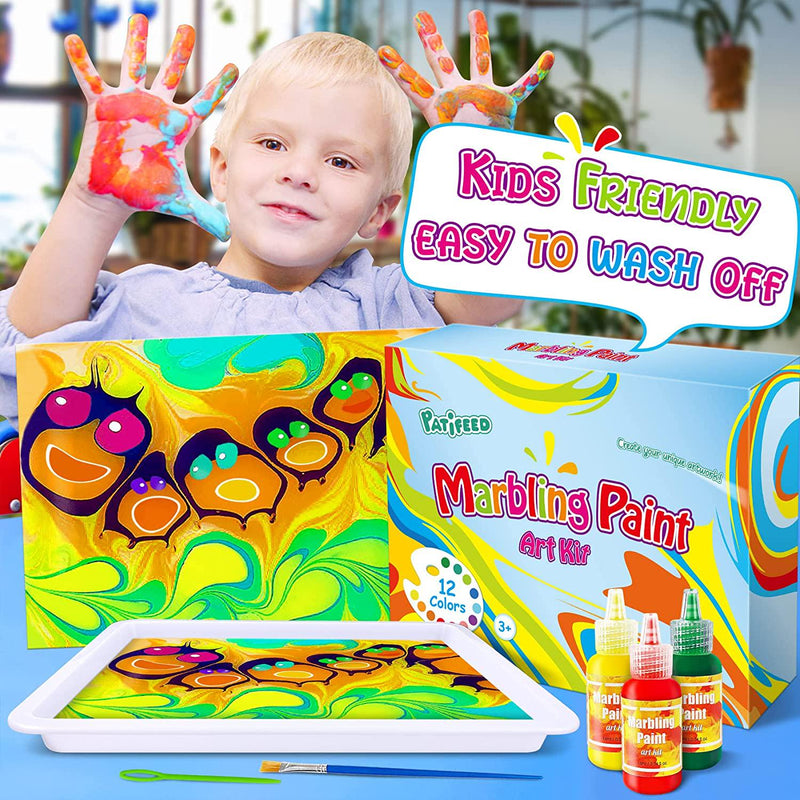 Marbling Paint Art Kit for Kids: Arts and Crafts for Girls Boys