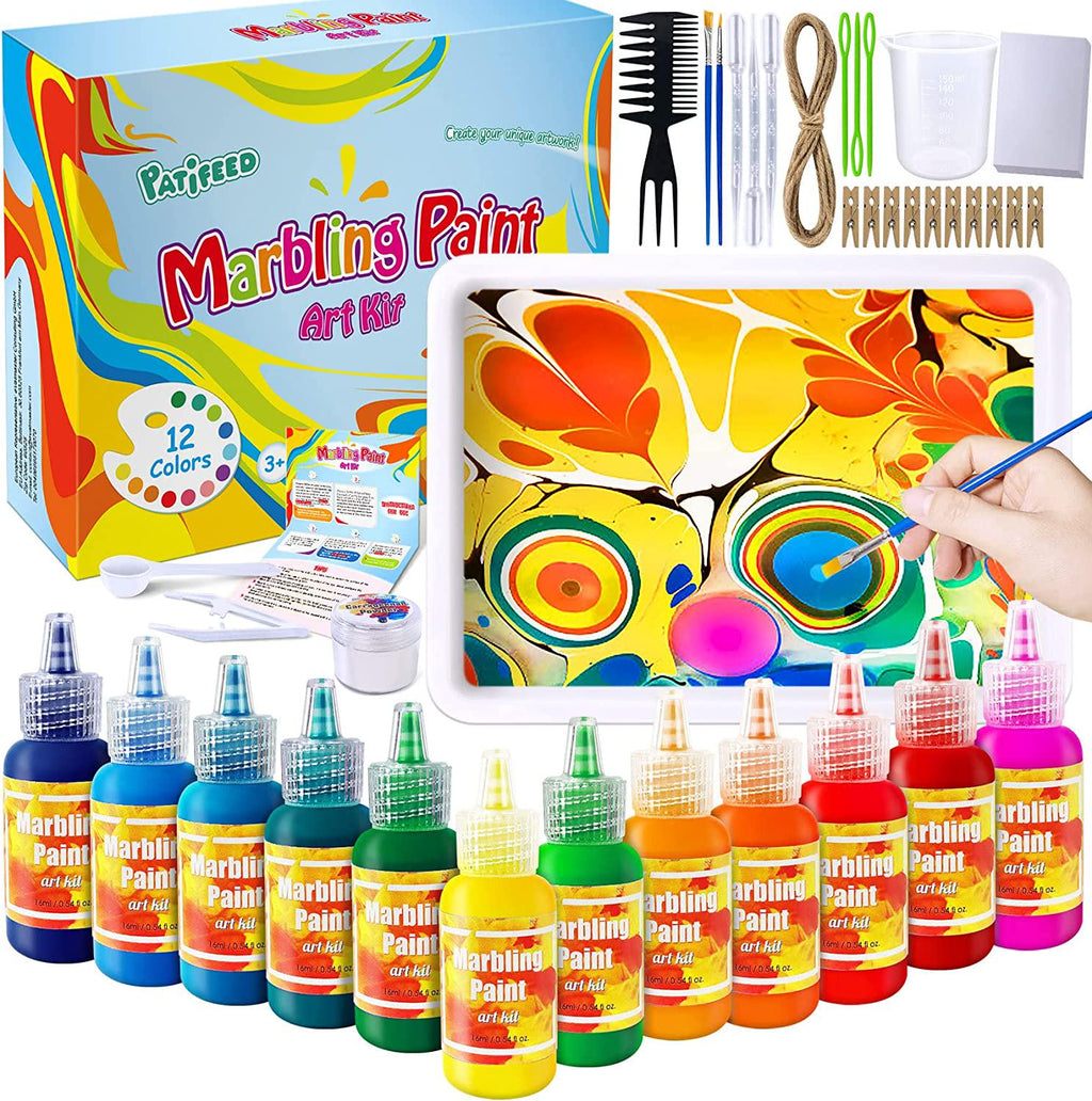 Water Marbling Paint Art Kit For Kids, Diy Crafts Set, The Best  Birthday/Christmas/Children'S Day/Thanksgiving Gift For Boys & Girls, 6  Colors-A5 Size