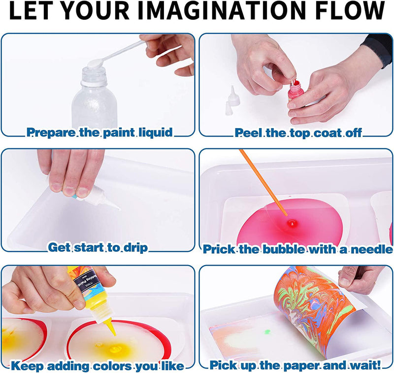 Marbling Paint Kit For Kids, Arts and Crafts for Teens, Preteens, Kids
