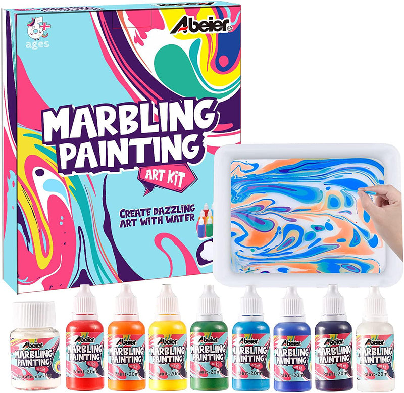 Marbling Paint Kit for Kids, Great Kids Activities, 5 Paint Colors, Fun Kids Art Marble Painting Kit