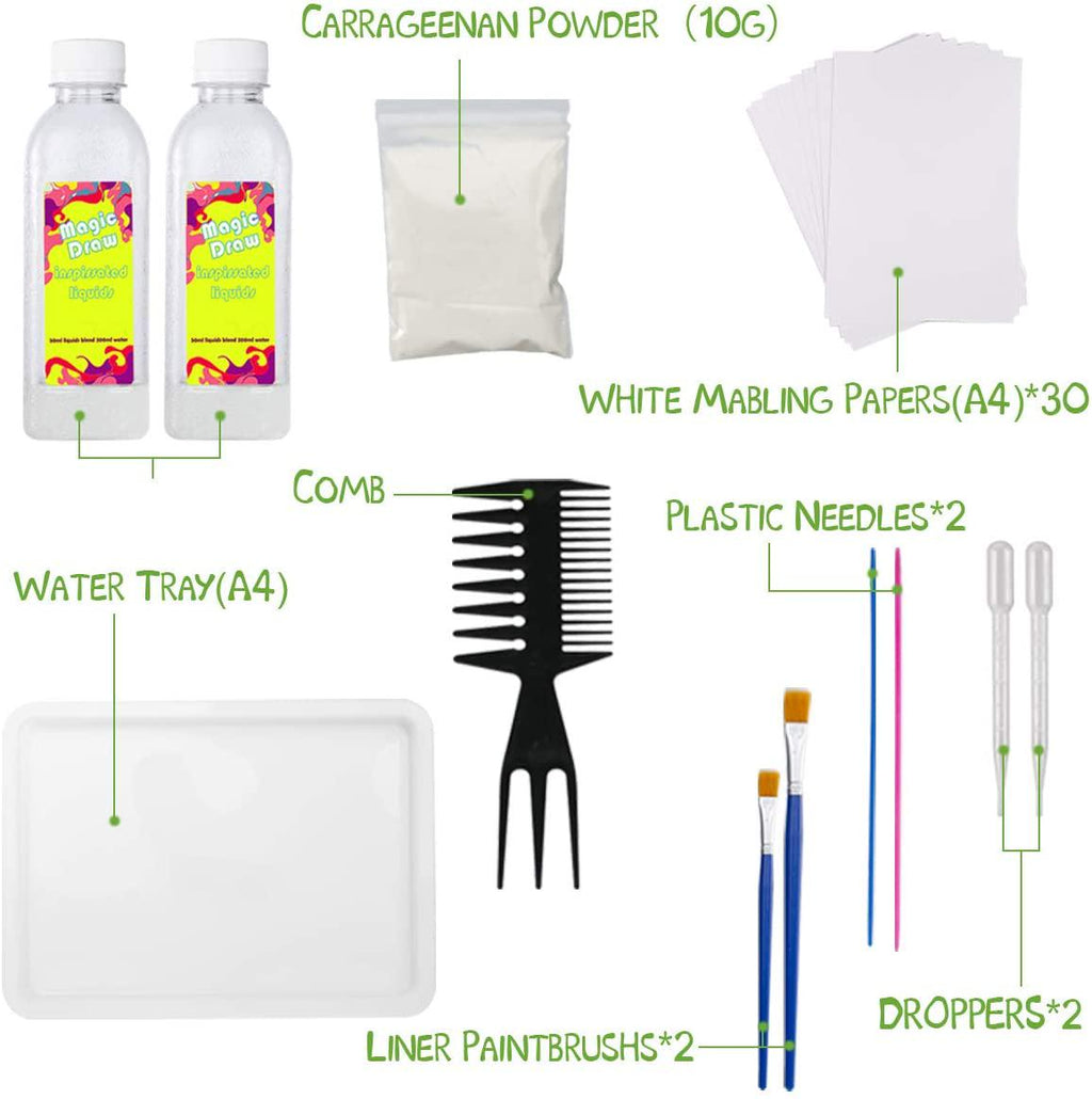 Marbling Paint Kit for Kids, Water Marbling Paint Set, ArtsÂ andÂ Craf