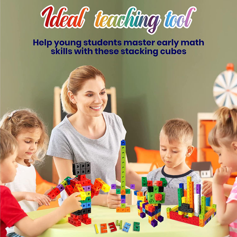 Math Cubes for Kids - Kindergarten Math Games - Snap Cubes Counting Blocks for Math - Math Linking Cubes Counting Cubes for Kids - Math Manipulatives 1st Grade - 10 Colors, 100 Cubes