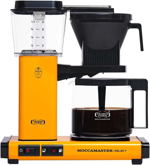 Moccamaster 53815 KBG Select UK Plug Filter Coffee Machine, Aluminium, 1520 W, 1.25 liters, Yellow Pepper