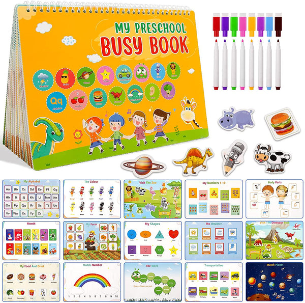 Montessori Busy Book for Toddlers,Preschool Learning Activity Binder Book,15 Themes Toddler Activity Book for Autism Sensory,Special Needs,Educational Toys for Kids