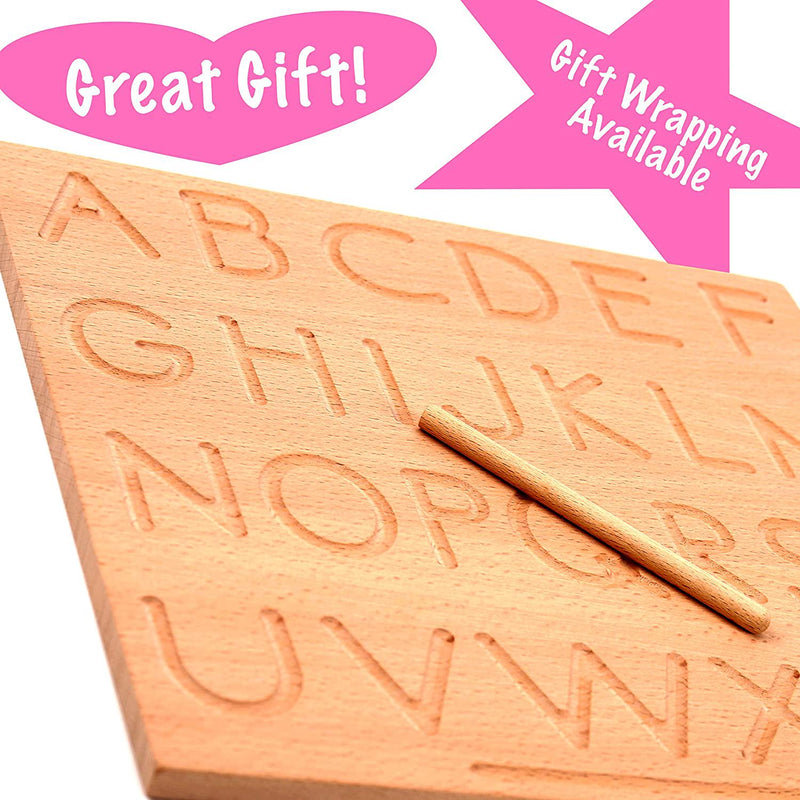 Montessori Mama Alphabet Tracing Board | Learn to Write Letter Boards | Educational Toys Preschool Learning | Reversible Wooden Letters Alphabet Toys