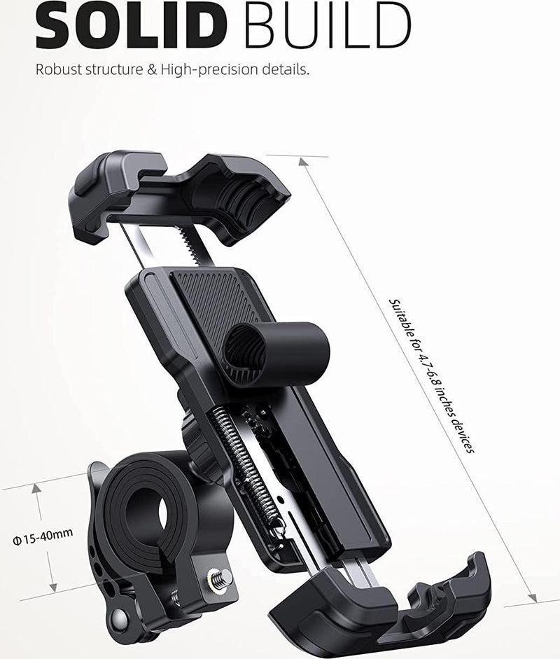 Lamicall Motorcycle Phone Mount, Bike Phone Holder - Upgrade Quick Install  Handlebar Clip for Bicycle Scooter, Cell Phone Clamp for iPhone 15 Pro Max