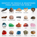 NATIONAL GEOGRAPHIC Gem Fossil Dig Kit - Mega Dig Kit for Kids with 10 Gemstone and 10 Fossil Specimens, Excavation Tools Included, Great STEM Activity for Curious Boys and Girls Who Love to Explore