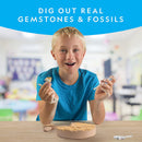 NATIONAL GEOGRAPHIC Gem Fossil Dig Kit - Mega Dig Kit for Kids with 10 Gemstone and 10 Fossil Specimens, Excavation Tools Included, Great STEM Activity for Curious Boys and Girls Who Love to Explore