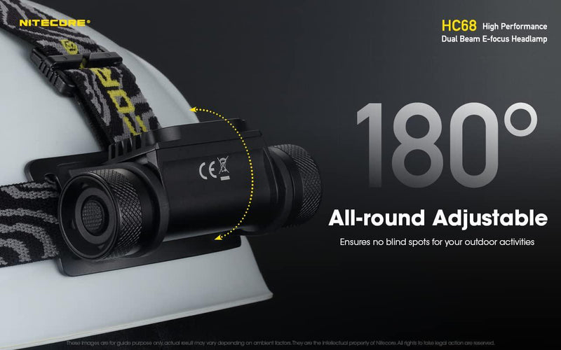 NITECORE HC68 Type-C Rechargeable Dual Beam E-focus Headlamp, Luminus