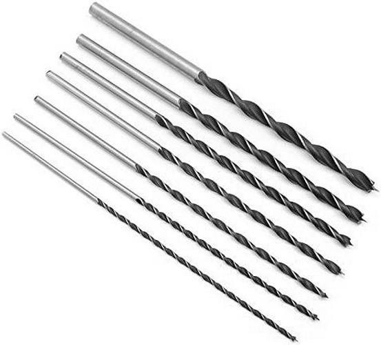 NUZAMAS 300mm Extra Long Twist Drill Bits Set of 7 Hardened High Carbon Steel Tools 4-10mm for Wood Hole Cutter Drilling