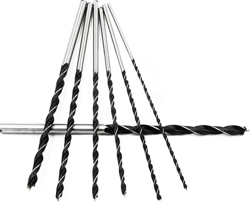 NUZAMAS 300mm Extra Long Twist Drill Bits Set of 7 Hardened High Carbon Steel Tools 4-10mm for Wood Hole Cutter Drilling